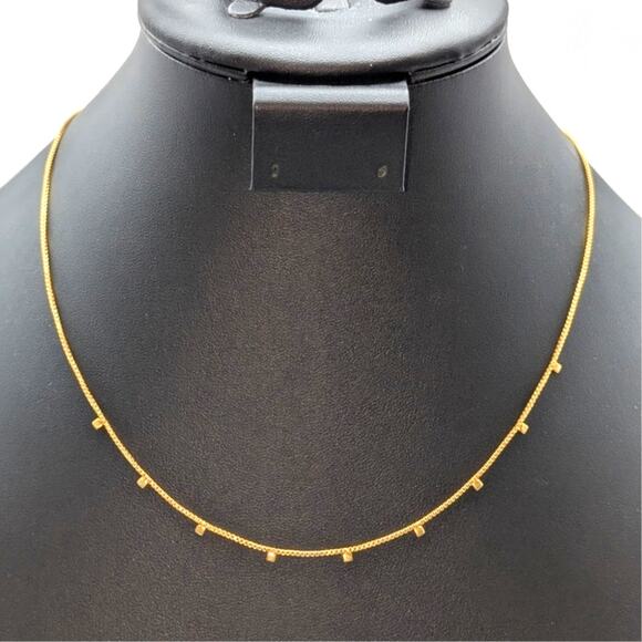 Madewell Gold Tone Dot Box Chain 16" 17.25" or 18.5" Necklace - Picture 1 of 7